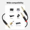 3D 6.35mm Male To Dual 6.35mm Y-Type Audio Mixer Cable, Large Three-Core Splitter