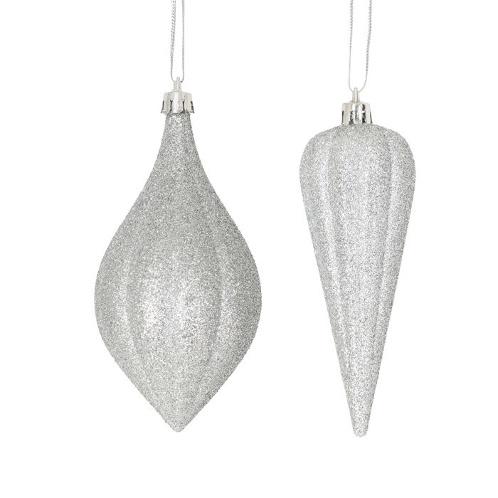 Deux suspensions Glacons argent NOEL