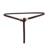 Women Belts Thin Golden Buckle PU Leather Strap For Dress Trousers Casual Black Ladies Female Designer Waistband