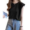 [PALAME] tank top ladies T-shirt Plain color crew neck [Show off your slender arms, look relaxed, and coordinate freely] sleeveless t-shirt french
