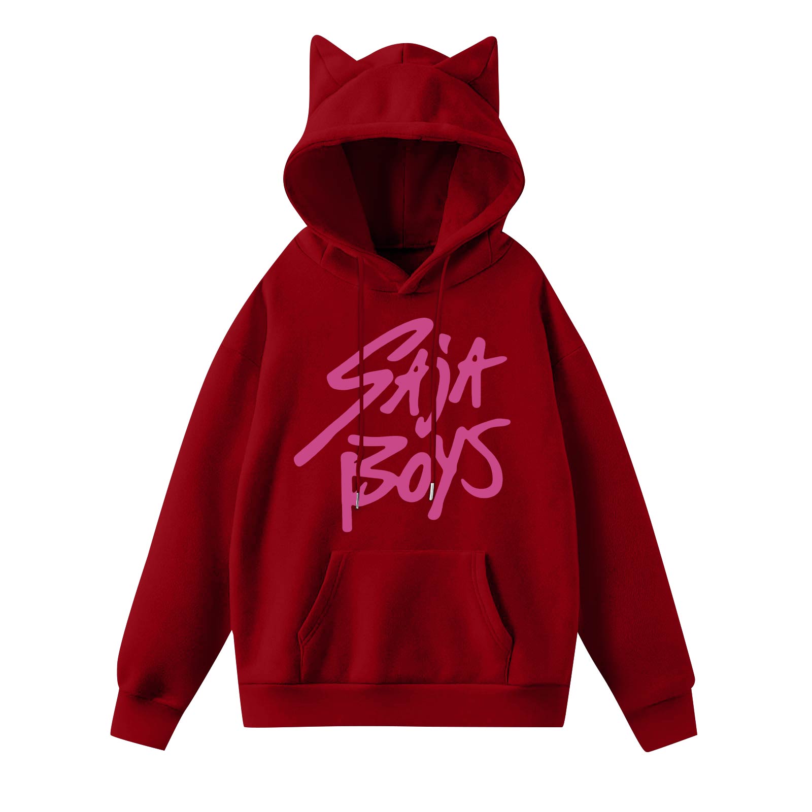 

Женская мода повседневная толстовка с капюшоном с длинным рукавом и круглым вырезом с карманами XXL красный