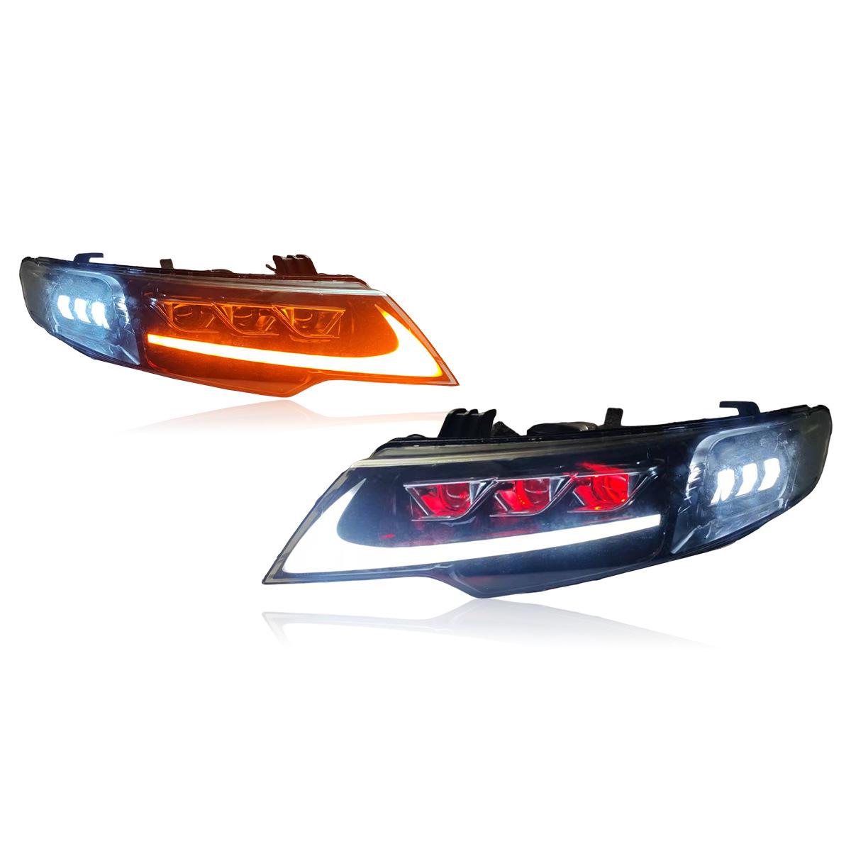 09-13 Kia Forte LED Projector Headlight Assembly with Daytime Running Lights & Flowing Turn Signals