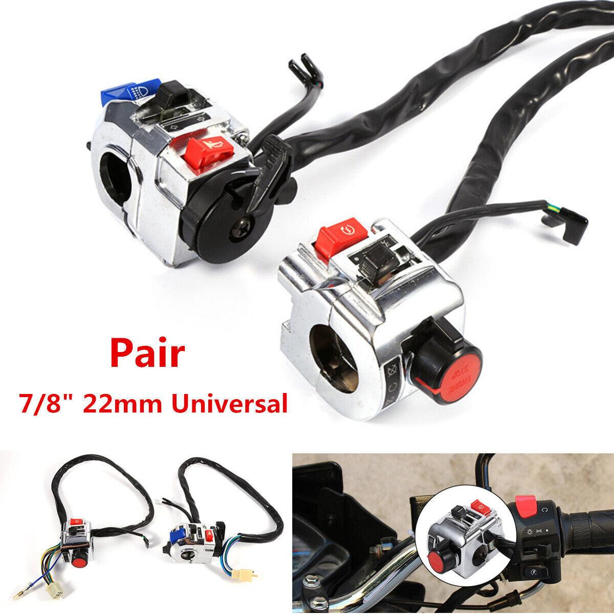 1 Pair Motorcycle 7/8 Handlebar Control Horn Turn Signal Light Switch For Honda