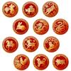 Red & Gold Twelve Zodiac Animals Magnet – Creative Chinese Paper Cutting Art for Refrigerator Decoration