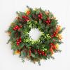 1PC Christmas Wreath 40CM Decorations Flower Christmas Wreath With Pinecones Berries Christmas Door Wall Decoration Garlands