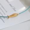 2 Pcs Fashion Gold Fish Charm Anklet Leg Foot Chain Lucky Carp Anklets Beach Jewelry Simple Blue Redness  Rope Woven Anklets