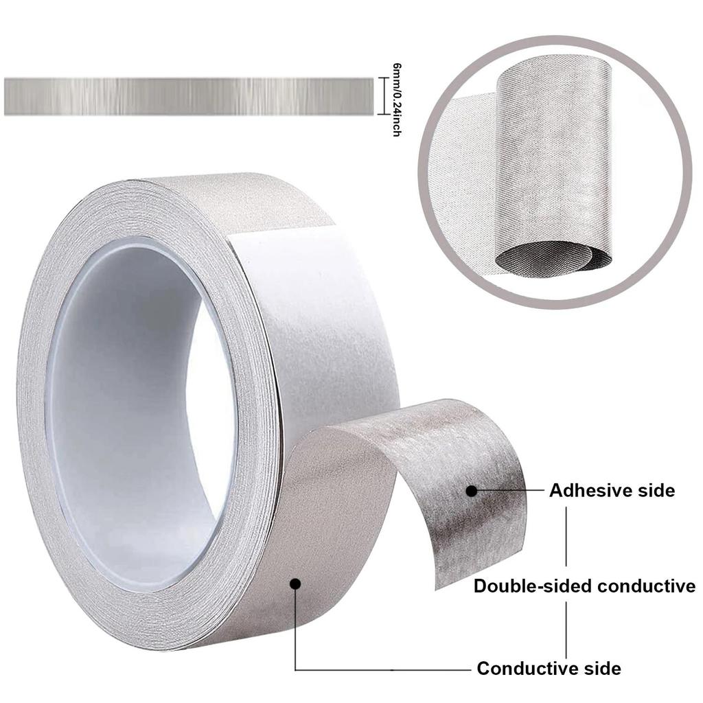 1pcs 20M Tape Double Conductive Fabric Tape 5mm~50mm Width Single-Sided Laptop Cellphone LCD EMI Shielding Adhesive TapePinstriping Tape 3