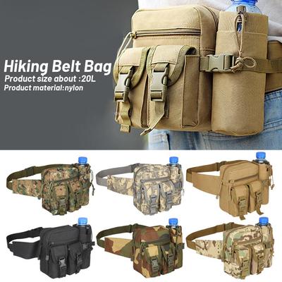 Bolsa de Cintura Tática para Homens Bolsa de Peito Impermeável em Nylon Pack de Cintura para Caminhada com Alça de Ombro Ajustável para Acampamento ao Ar Livre Esporte
