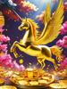 5D DIY Diamond Painting Gold White Swings Unicorn Cross Stitch Kit Full Diamond Embroidery Mosaic Art Picture Rhinestone 2024