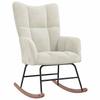 Vidaxl Rocking Armchair, Cream, Upholstered with Velvet