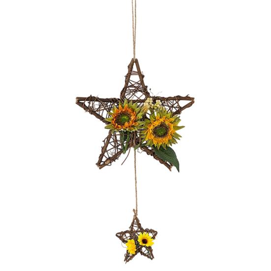 Rattan Hanging Ornaments, Five-pointed Star Shape Hangings, Handcrafted Durable Wear-resistant Home Decoration for Family Friends G