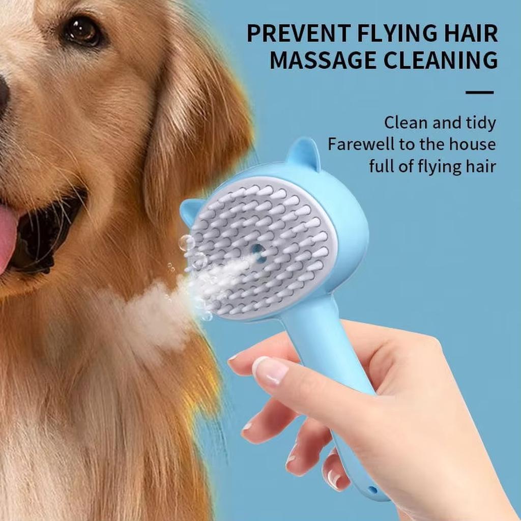2-in-1 Pet Electric Spray Massage Comb for Cats Dogs Hair Removal Grooming Brush