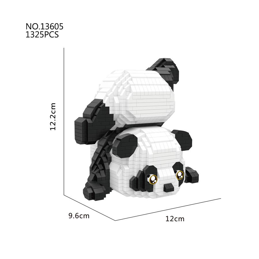 Naughty Panda Building Blocks Cartoon Animals Models Toys Micro Bricks Educational Toys For Kids Gifts Sets