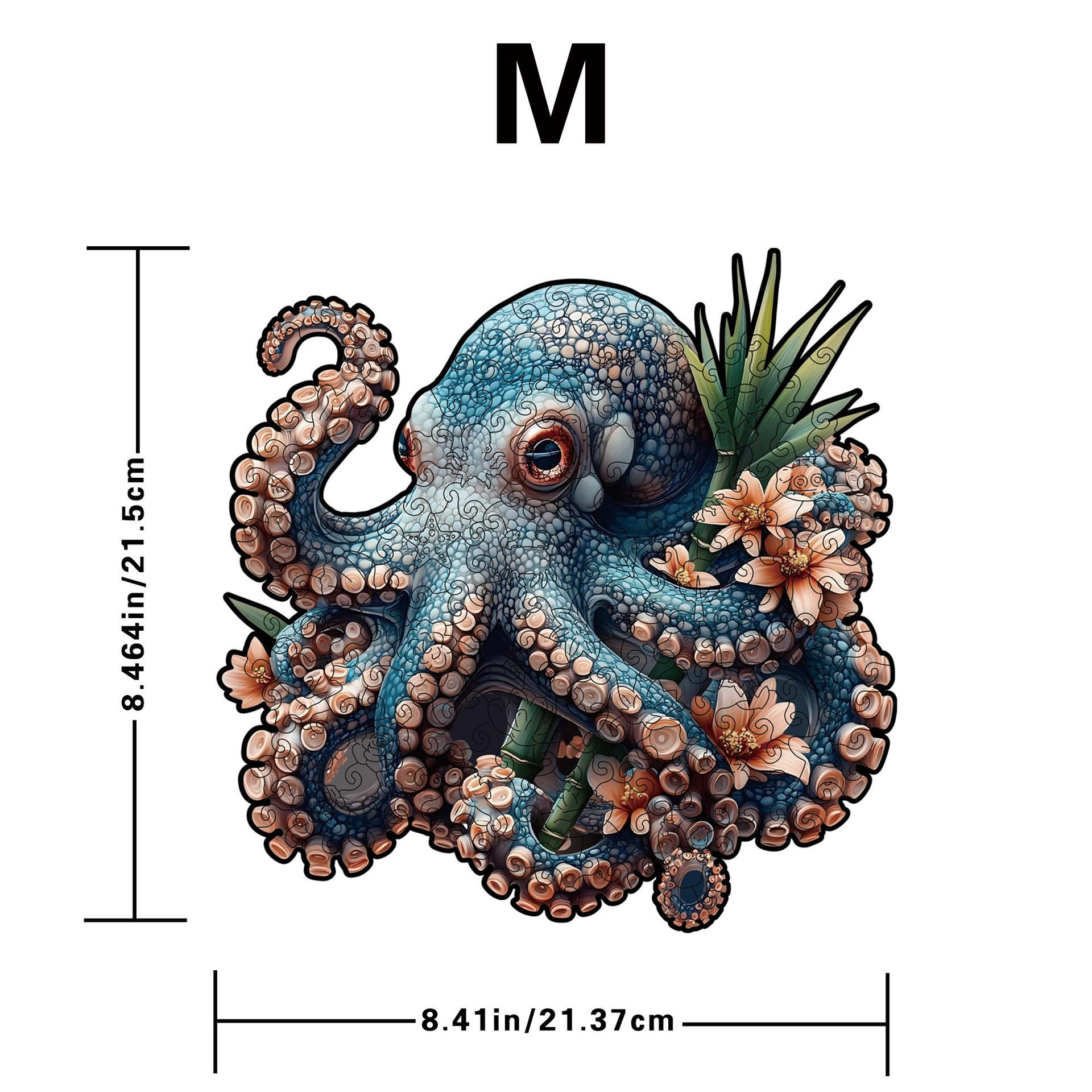 Octopus Wooden Puzzle Toy: High-Difficulty, Irregular Shape, Decompression Money Box