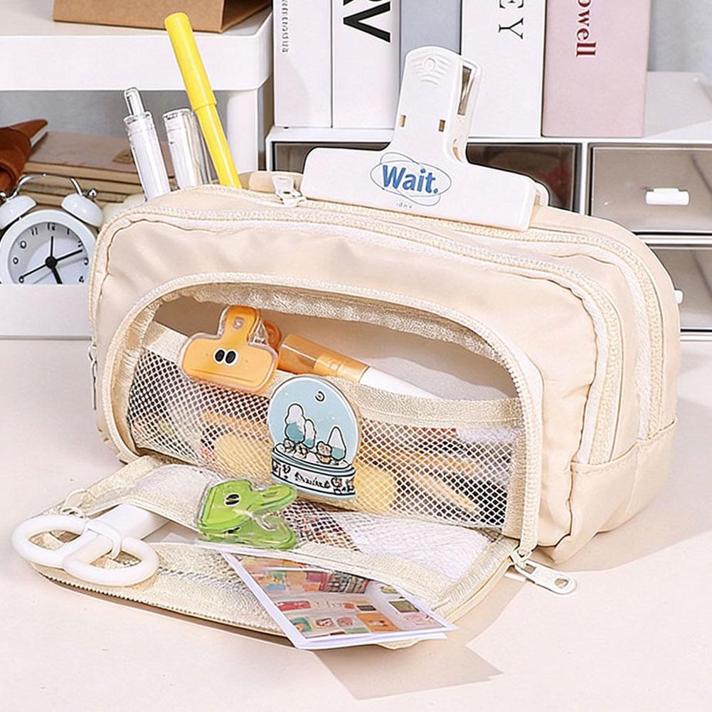 

Large-Capacity Canvas Organizer Plus - Multi-Layer Storage with Durable Zipper and Stylish Colors - Portable Makeup, Storage Bag