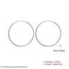 925 Silver Hoop Earrings Simple Smooth Large Earrings Women's Jewelry