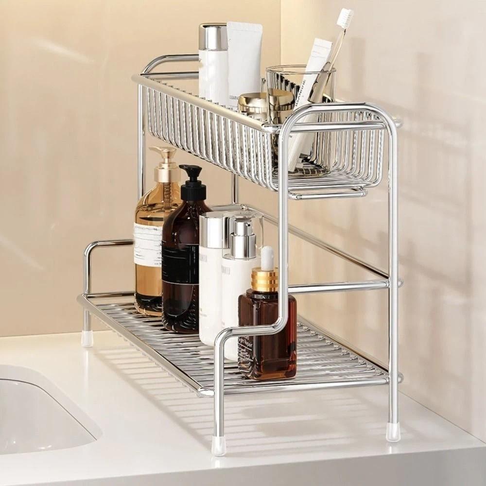 Drill-free Installation Toilet Rack Non-punching Bathroom Organizer Rental House