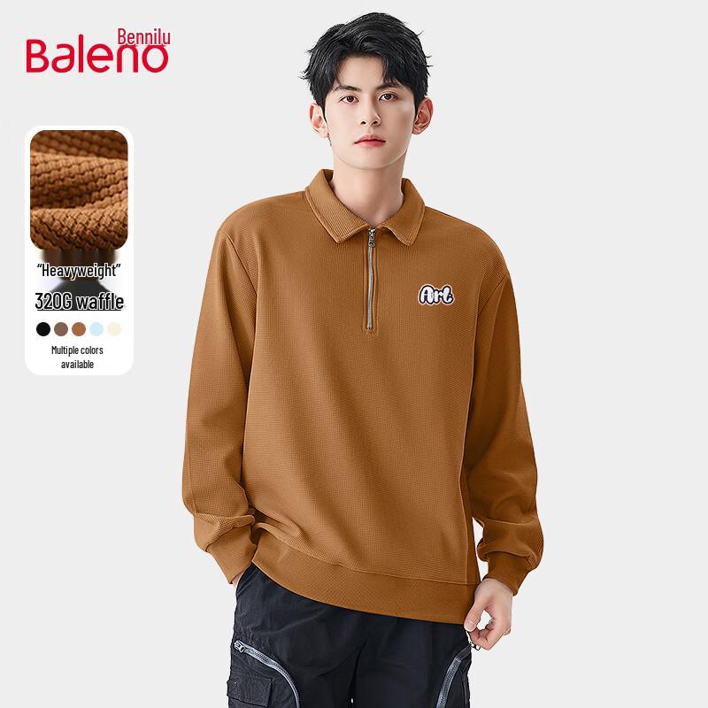 Baleno Men's Waffle Knit Polo Sweatshirt