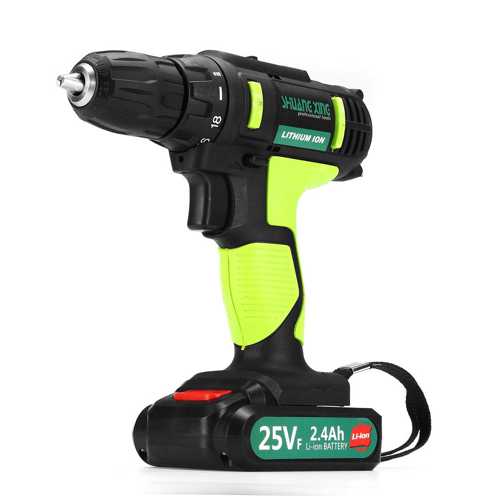 25V 2-Speed Electric Cordless Impact Drill 3//8/'/' Driver Screwdriver 2 Batteries