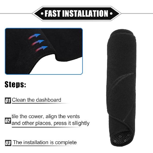 Dashboard Cover Compatible for Hyundai Sonata 2006-2008, Non-Slip Polyester Black Dash Cover Mat Dash Board Protector Cover