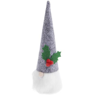 Grey Felt Christmas Elf 16.5 Cm