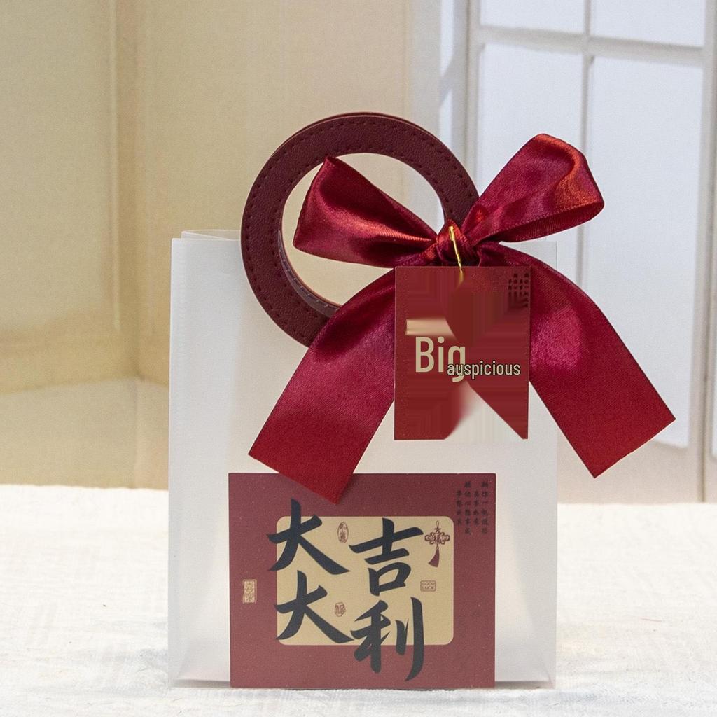 New Year’s Red Transparent Tote Bag - Souvenir and Gift Packaging for Spring Festival