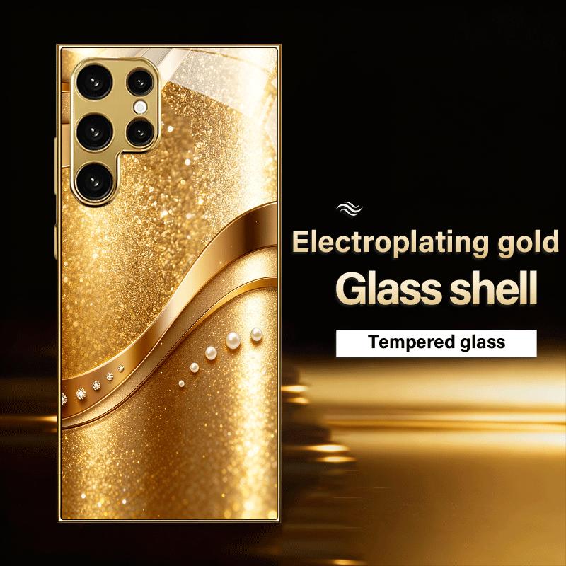 Högklassigt Telefonfodral Galvaniserat Glas TPU Telefonfodral för Samsung Galaxy S26 S25 S24 S23 S22 S21 FE Ultra Plus Stöttåligt.