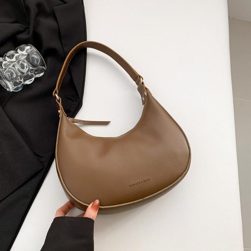 

Stylish Retro Pu Leather Underarm Bag For Women Casual Fashionable Single Strap Handbag коричневий
