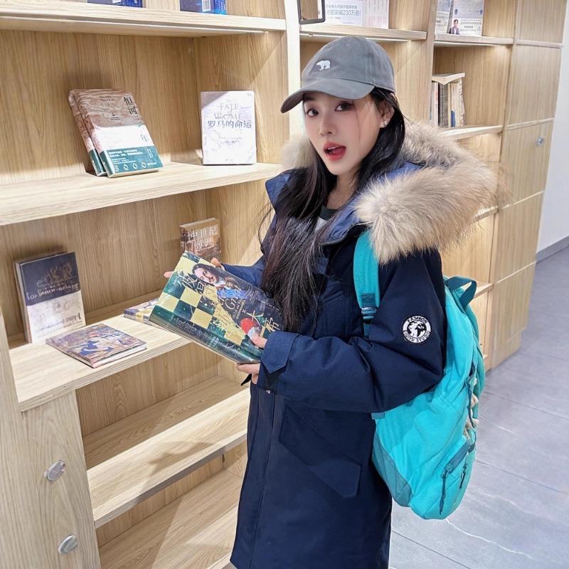 Long Tooling Down Cotton Clothes Women's Winter New College Style Small Pie Overcome Cotton Clothes Thickened Coat