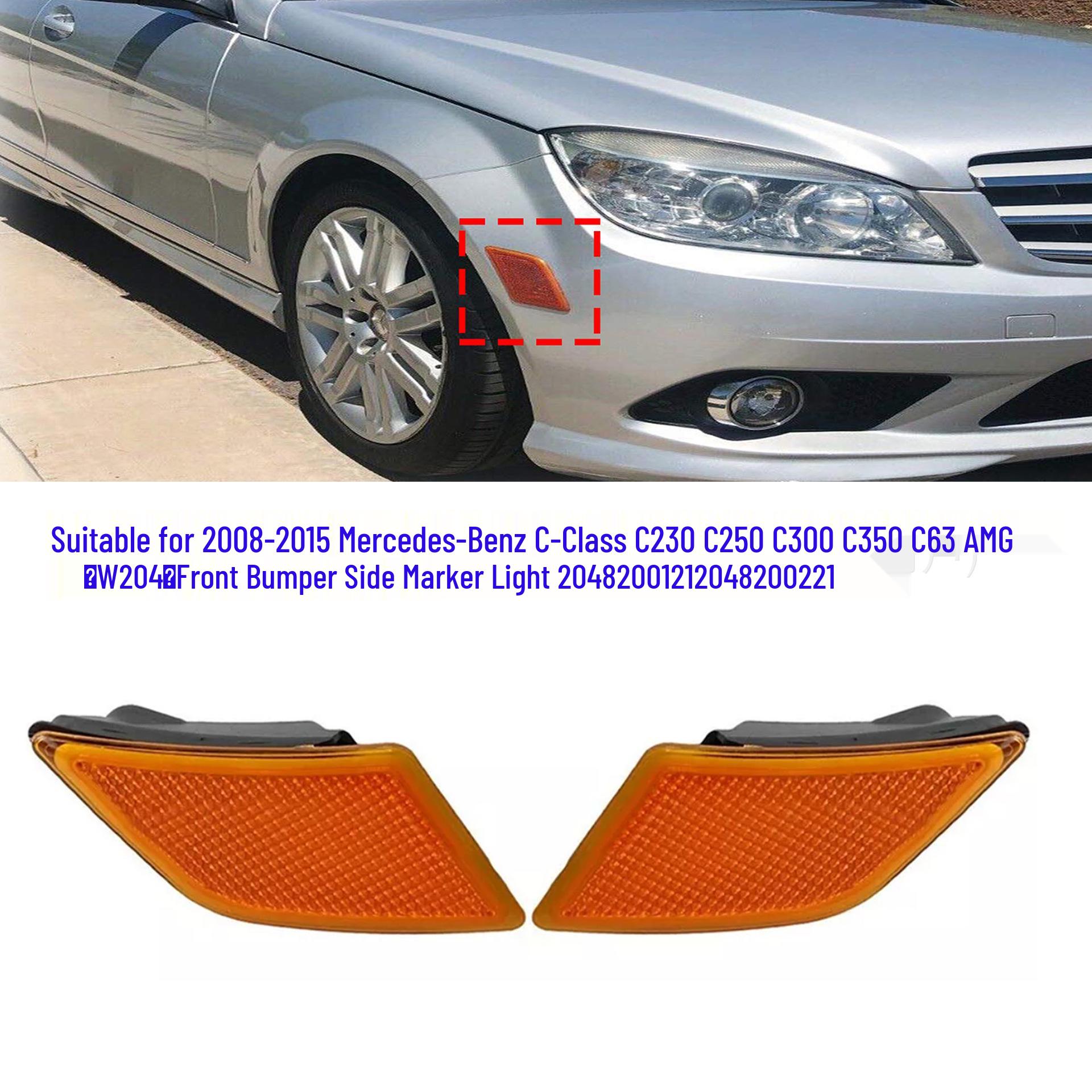 

Compatible Front Bumper Side Lights for 08-11 Mercedes-Benz W204 C250 C300 Right