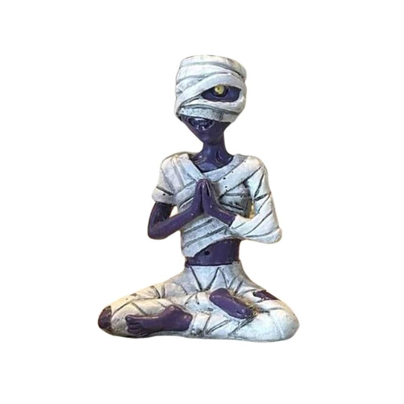 Quality Resin Halloween Mummy Skull Statue Perfect for Haunted House Themed Decorations Scary Resin Sculpture Ornaments 1