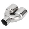 63x89mm Car Dual Exhaust Tip Stainless Steel Silver Weld On Universal Y Shaped Tailpipe for
