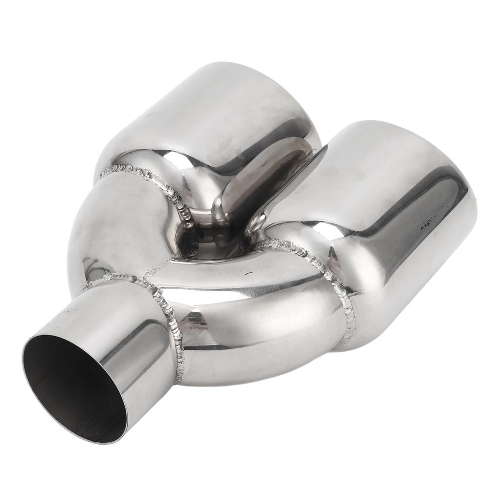 63x89mm Car Dual Exhaust Tip Stainless Steel Silver Weld On Universal Y Shaped Tailpipe for