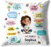 Cute Inspirational Quote Throw Pillow Cover for Girls Self Love Affirmation Boho Kids Room Decor Cushion Gift for Sophia Empower