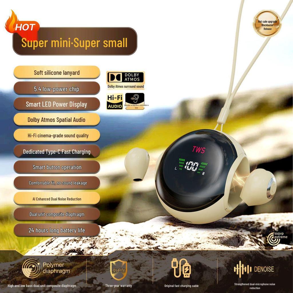 Mini Ultra-Small Noise Cancelling Bluetooth Earphones with Long Battery Life