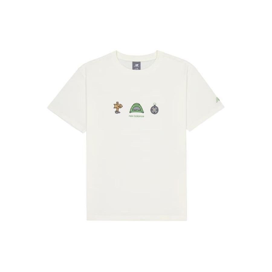 New Balance Camp Graphic T-Shirts Asia Sizing White Men s AMT41360-CIC L