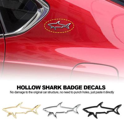 3D Metall Auto Styling Aufkleber Hohl Fisch Hai Emblem Abzeichen Aufkleber Autos Motorrad Computer Tankdeckel Zubehör Aufkleber