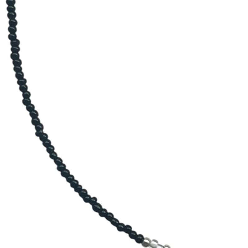 standingfish silver point necklace(black)