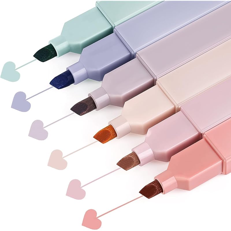 Accuprints 6 Pcs Aesthetic Cute Highlighters Bible Highlighters And Pens No Bleed, Highlighter Pen, Mild Soft Chisel Tip