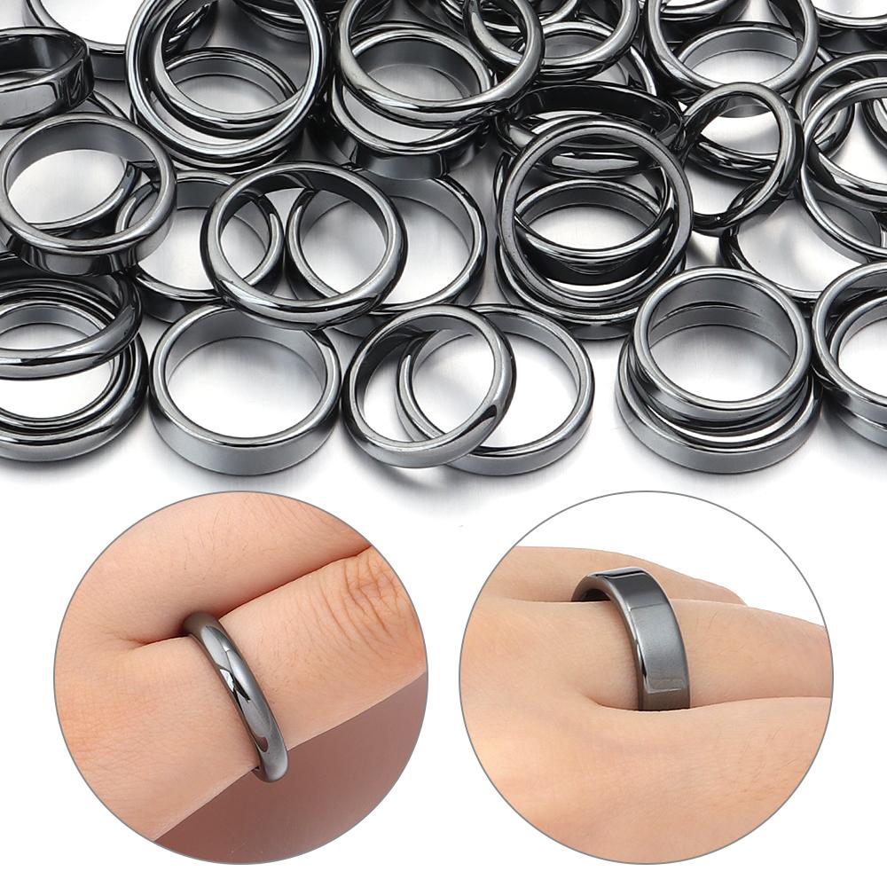 Schwarzer Gallensteinring Naturstein Hämatitring Nicht magnetisch Gesundheitsvorsorge Strahlenschutz Großhandel Schmuck Hochzeitsgeschenk