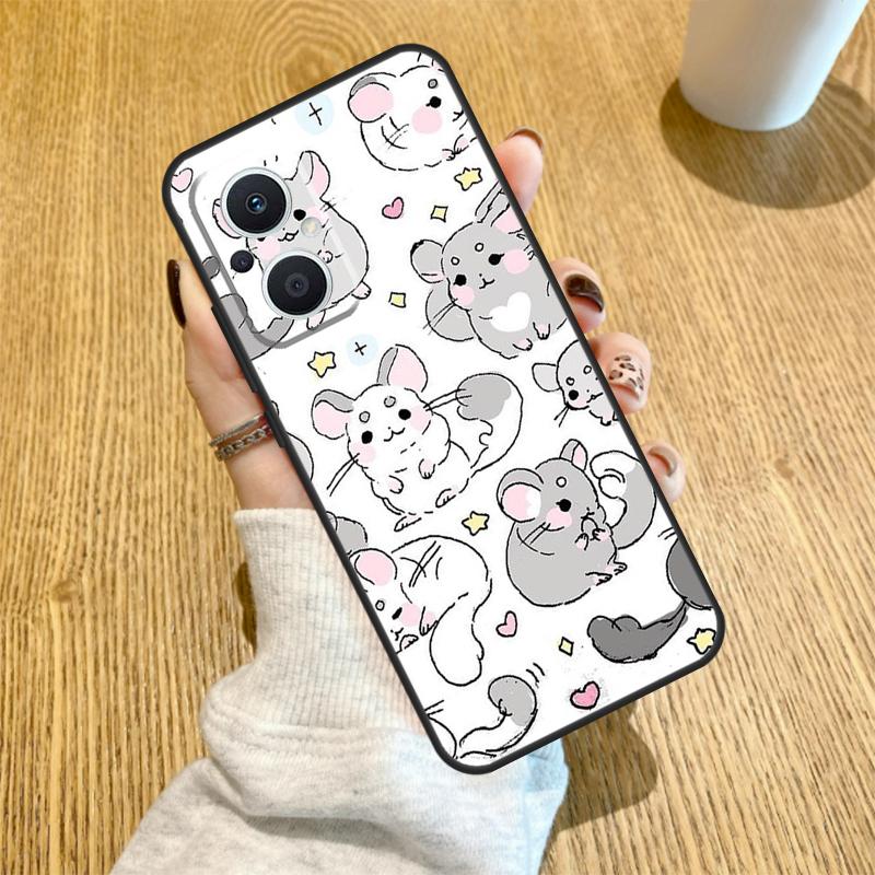 Süße Cartoon Chinchilla Hülle Für OPPO Reno 10 11 12 13 14 Pro 14F 13F 12F 11F 7 8 Lite OPPO Find X5 X8 X9 Pro Hülle