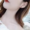 Calssic Women 925 Sterling Silver Stud Earrings For Women With Heart Shaped Ruby Gemstone Christmas Gift Wholesale