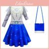 Fantasia de Halloween Zumbi3 Vestido com Peruca e Capa Conjunto para Crianças Meninas