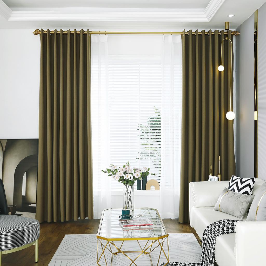 Buy Linen Blackout Curtains Grommet Thermal Insulated Energy Efficient