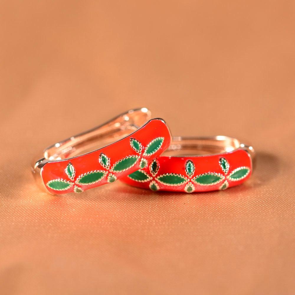 New Middle Eastern Style Christmas Fashion Enamel Red Green Earrings Suitable for Daily Wear On Christmas Gift