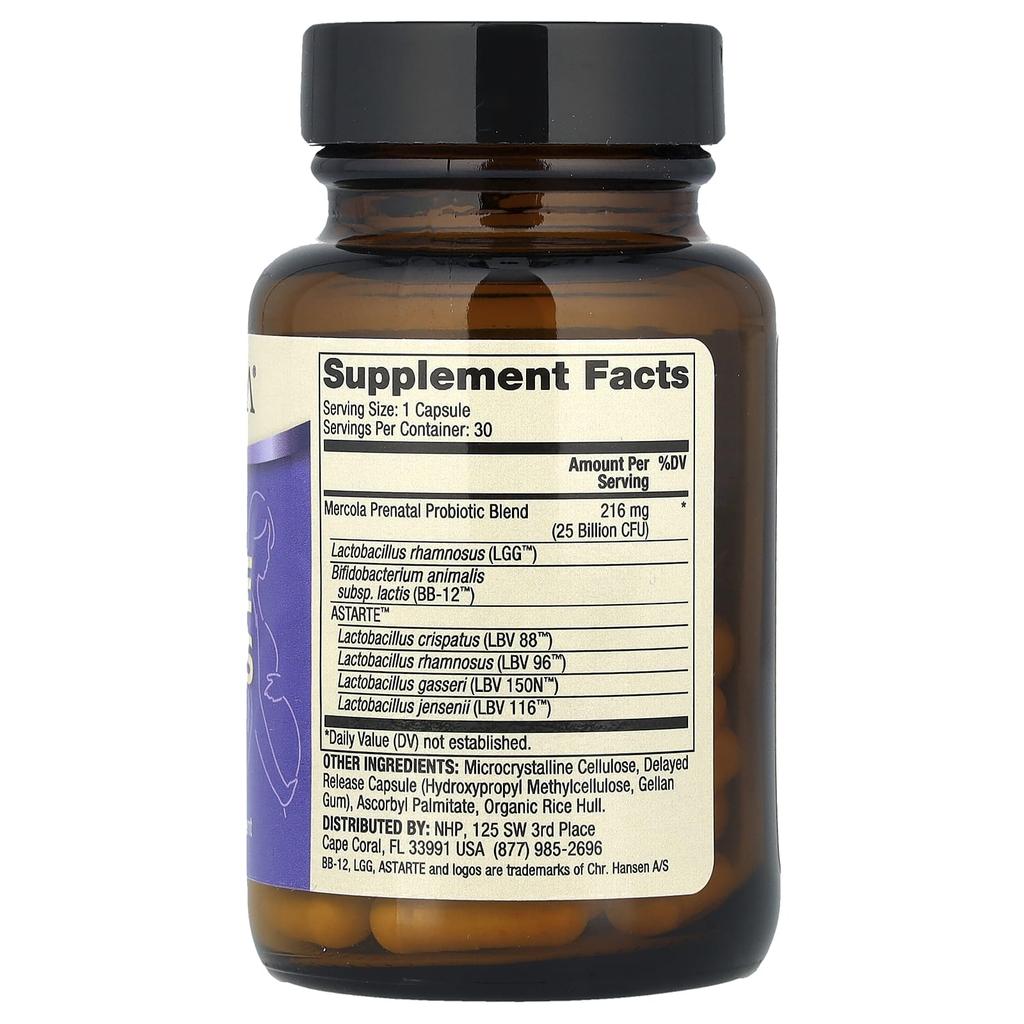Dr. Mercola Prenatal Complete Probiotic, 25 Billion CFU, 30 Capsules