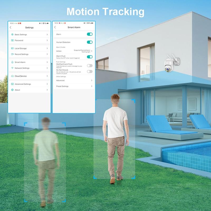 4K 8MP Wifi Sicherheit Kamera Im Freien Wasserdichte PTZ Ai Auto Tracking Audio CCTV Überwachungs Kamera 1080P IP Kameras 4K iCsee