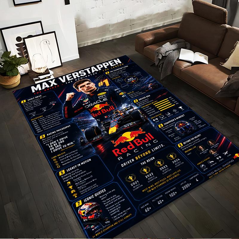 Max Verstappen Red Bull Racing Design Antypoślizgowy dywanik odpowiedni do salonu i sypialni, pod sofy.