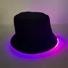 Unisex LED Világítós Hímzett Bucket Kalap Logóval és Egyszínű Lapos Tetővel