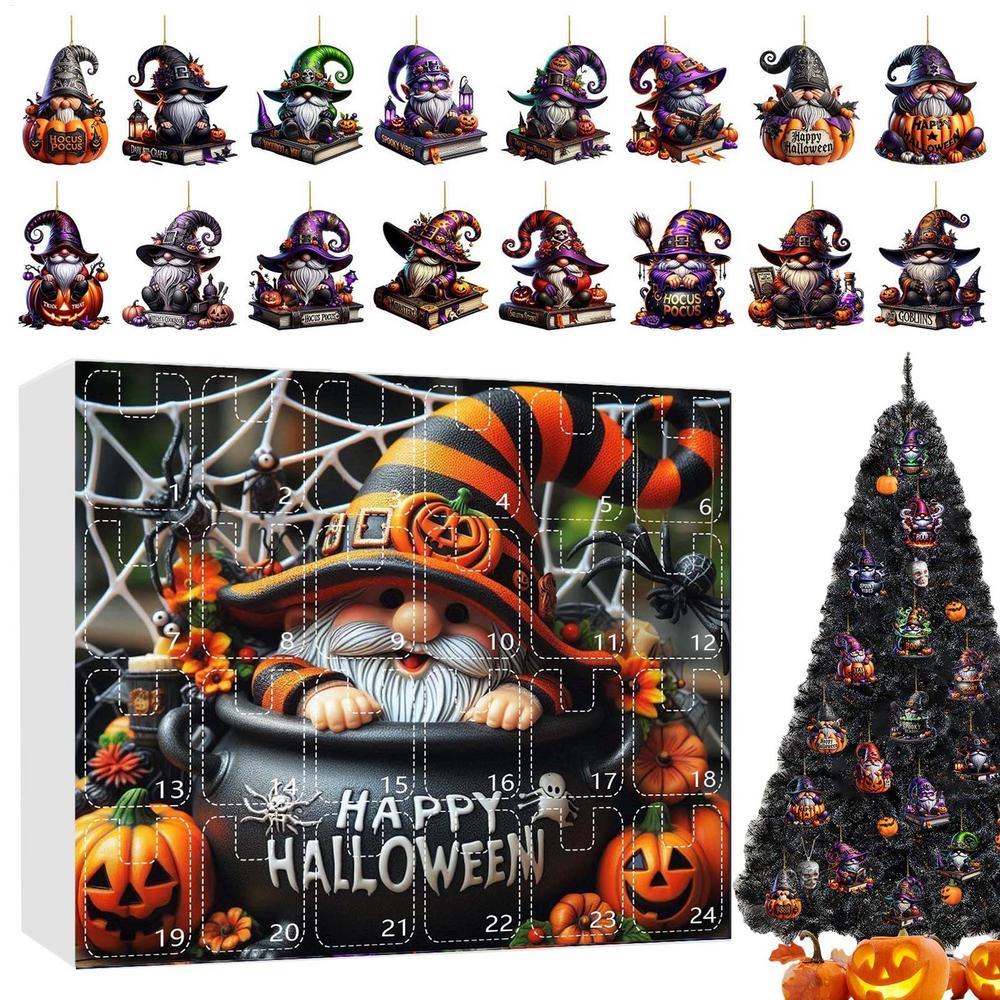 Halloween Countdown Advent 2D Acrylic Countdown Calendar Toy Figures Holiday Planner Decor 24 Days For Girl Boy Toddler Kids